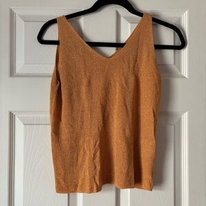 Gold Sleeveless Knit Top